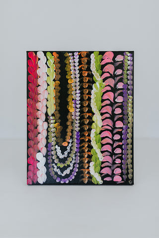 Leis fo Deis Painting - Black Lei Stand 8x10"