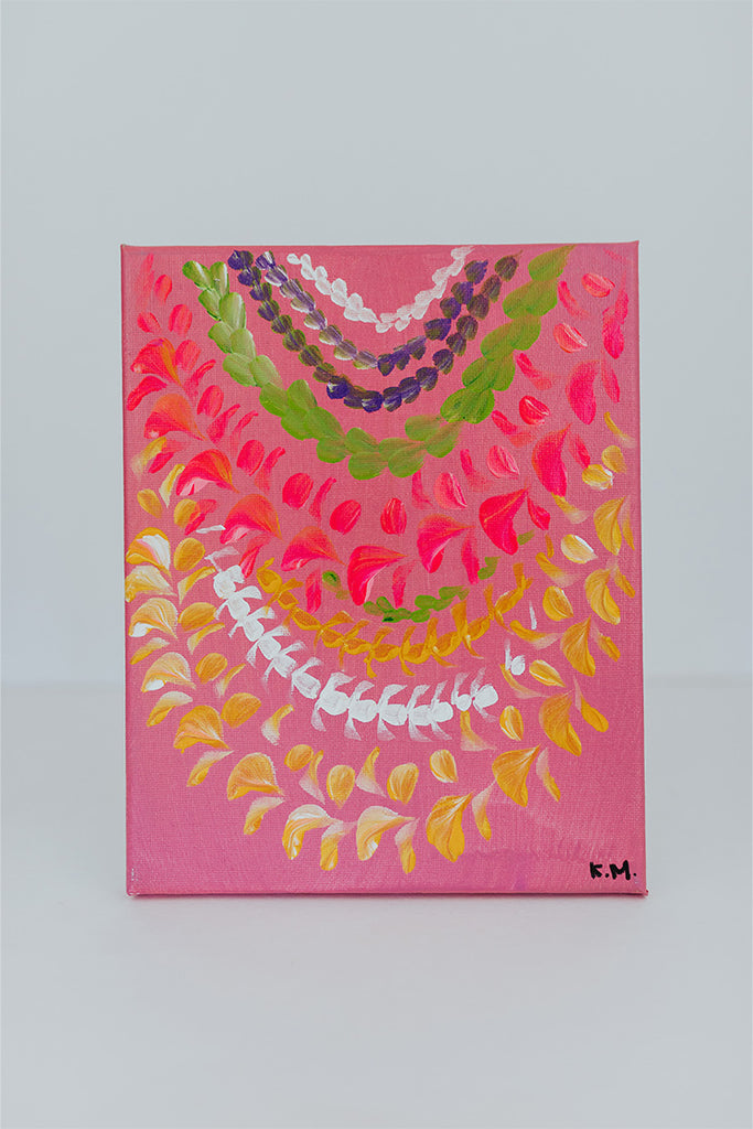 Leis fo Deis Painting - Pink Lei 8x10" Vertical