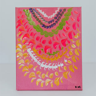 Leis fo Deis Painting - Pink Lei 8x10" Vertical