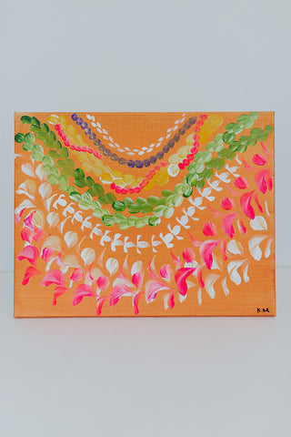 Leis fo Deis Painting - Orange Lei 11x14"