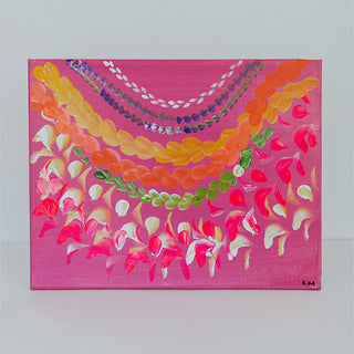 Leis fo Deis Painting - Pink Lei 11x14"