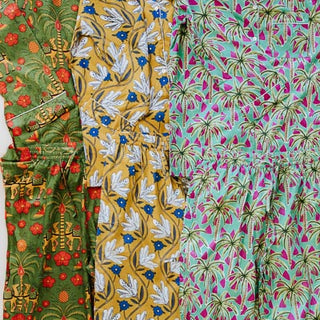 Block Print Pajama Sets - Long Sleeve