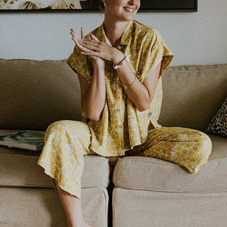 Pau Hana Pants - Quilted Ulu - Marigold