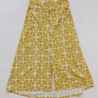 Brie Button Front Midi Skirt - Marigold