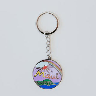 wings hawaii enamel keychain - Maui circle