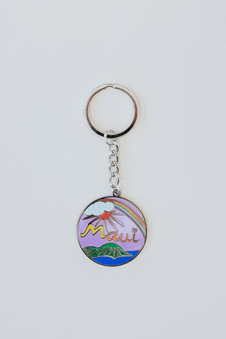 wings hawaii enamel keychain - Maui circle