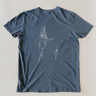 Men’s Whale Dance Tee - Distressed Navy