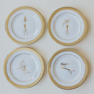 Mermaid's Gold Plates - Set of 4
