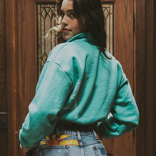 Half-Zip Mermaid Cropped Sweatshirt