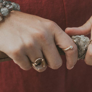 Gold Gemstone Ring Montana Agate