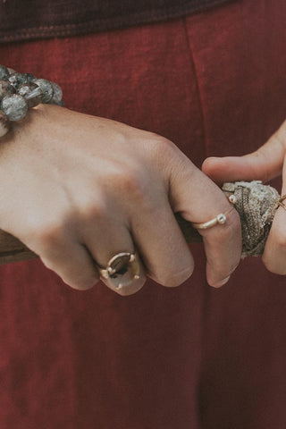 Gold Gemstone Ring Montana Agate