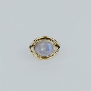 Evil Eye Ring - Moonstone 14k