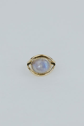 Evil Eye Ring - Moonstone 14k