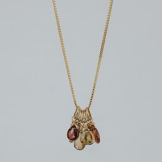 Zicron stone charm necklace in Gold Filled metal