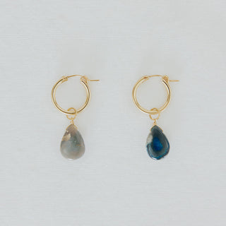 Clasping Hoop Earrings - Opal