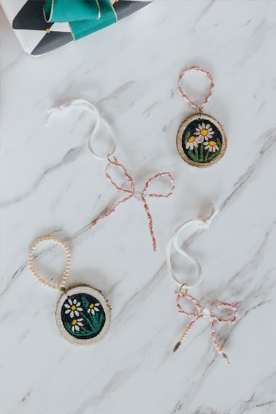 Wood and Pearl Ornaments