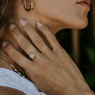 Thick 14K Yellow Gold Oval Hoops