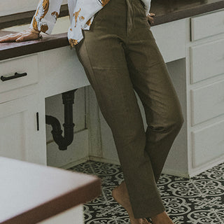 Retro Pocket Pants - Brown Twill