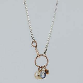 Full Circle Charm Necklace - 14k Rose Gold
