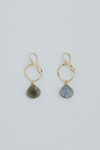 Petite Full Circle Earrings - Labradorite
