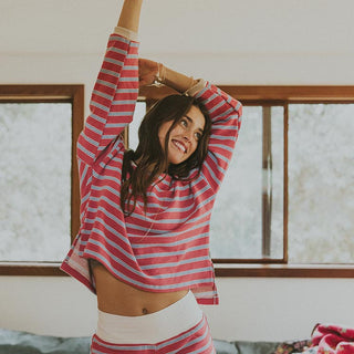 Pau Hana Shorts - Pink, Blue and White Stripe