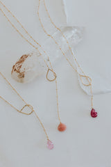 Lariat Necklace - Pink Sapphire thumbnail