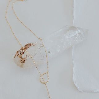 Lariat Necklace - Pink Opal
