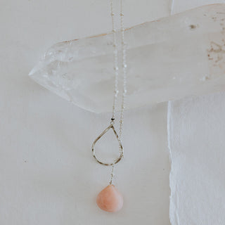 Lariat Necklace - Pink Opal