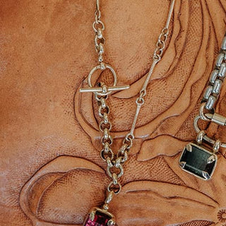 Fob Necklace - Tourmaline 14K