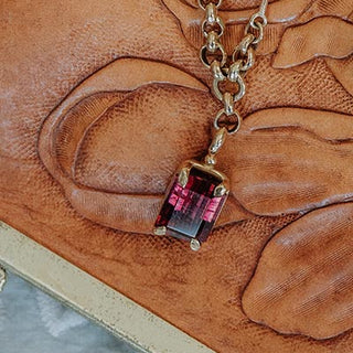 Fob Necklace - Tourmaline 14K