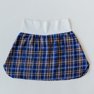 Plaid Flannel Mini Skirt - Cocoa & Purple