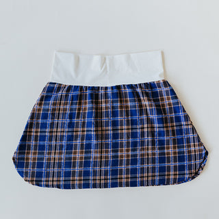Plaid Flannel Mini Skirt - Cocoa & Purple