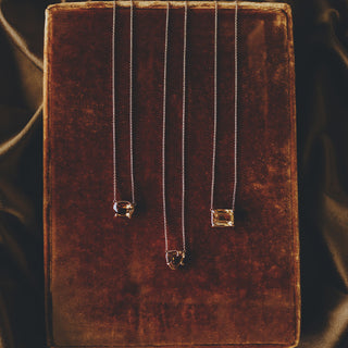 Prong Set Gemstone Necklace - Citrine