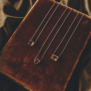 Prong Set Gemstone Necklace - Citrine