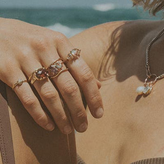 Wide Set Gemstone Ring - Pink Tourmaline | 14K