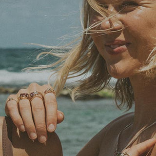 Wide Set Gemstone Ring - Pink Tourmaline | 14K