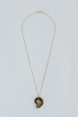 Wings Hawaii prong set ammonite fossil necklace in 14k gold filled  thumbnail