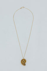 Wings Hawaii prong set ammonite fossil necklace in 14k gold filled  thumbnail