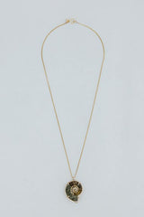 Wings Hawaii prong set ammonite fossil necklace in 14k gold filled  thumbnail