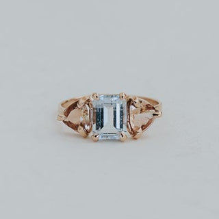 Trinity Ring - Aquamarine + Sunstone