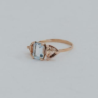 Trinity Ring - Aquamarine + Sunstone