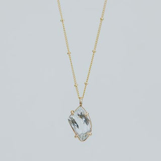 Prong Set Gemstone Necklace - Aquamarine