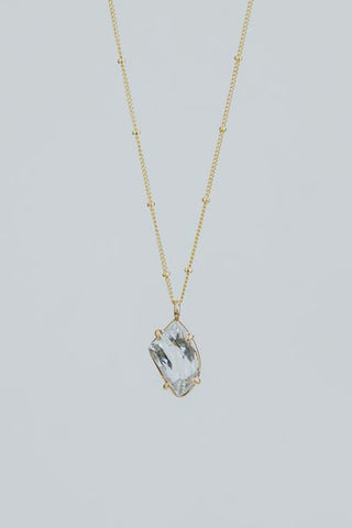 Prong Set Gemstone Necklace - Aquamarine