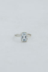 Wings Hawaii prong set aquamarine ring in sterling silver  thumbnail