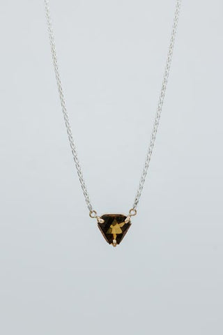 Mixed Metal Gemstone Necklace - Scapolite