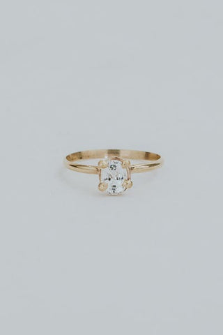 Wings Hawaii Prong Set Gemstone Ring - White Topaz
