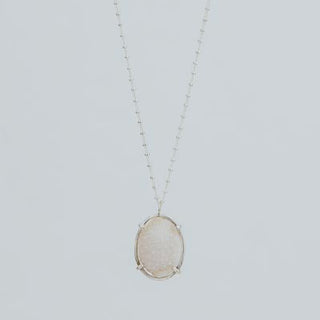 Prong Set Shell Necklace - Granulated Cowrie
