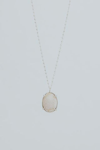 Prong Set Shell Necklace - Granulated Cowrie