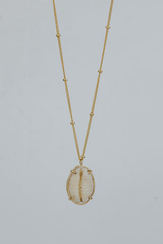 Prong Set Shell Necklace - Large Cowrie
