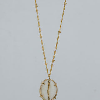 Prong Set Shell Necklace - Cowrie
